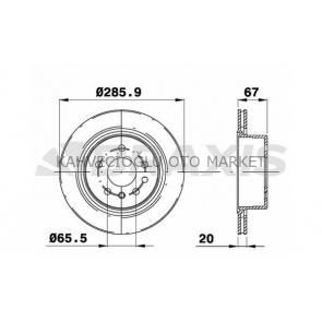 FREN DISKI ARKA (286MM) OPEL OMEGA 94-03
